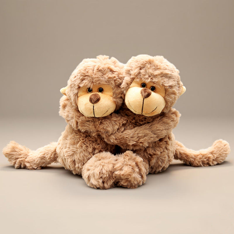 Hugging Monkey Plush Duo – Soft Cuddly Twin Set