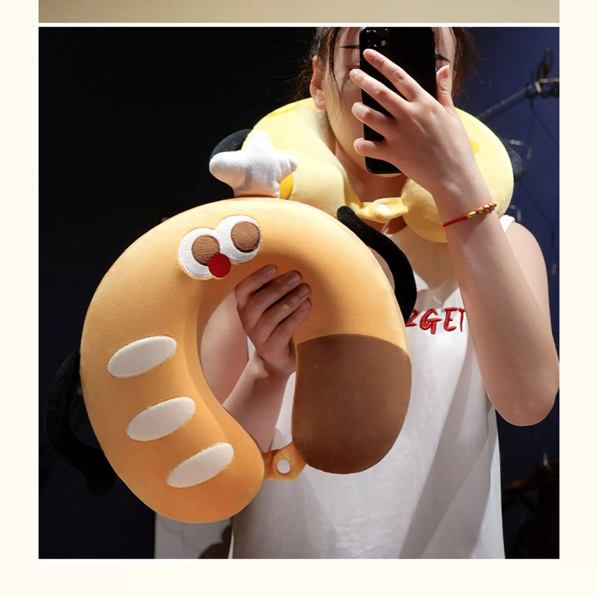 Soft Plush Food-Themed Neck Pillow