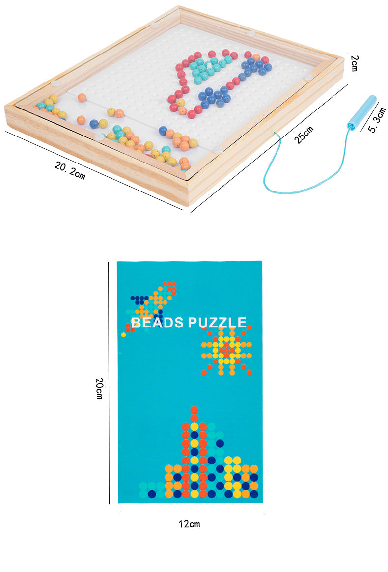 Wooden Magnetic Bead Puzzle Board – Creative Fine Motor Skill Toy