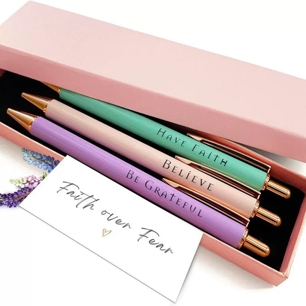 3-Piece Inspirational Metal Pen Gift Set