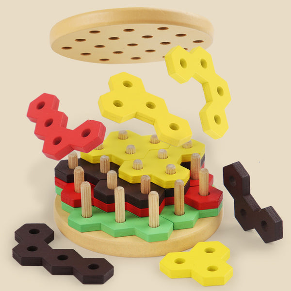 The "Order Up" Wooden Burger Logic Puzzle