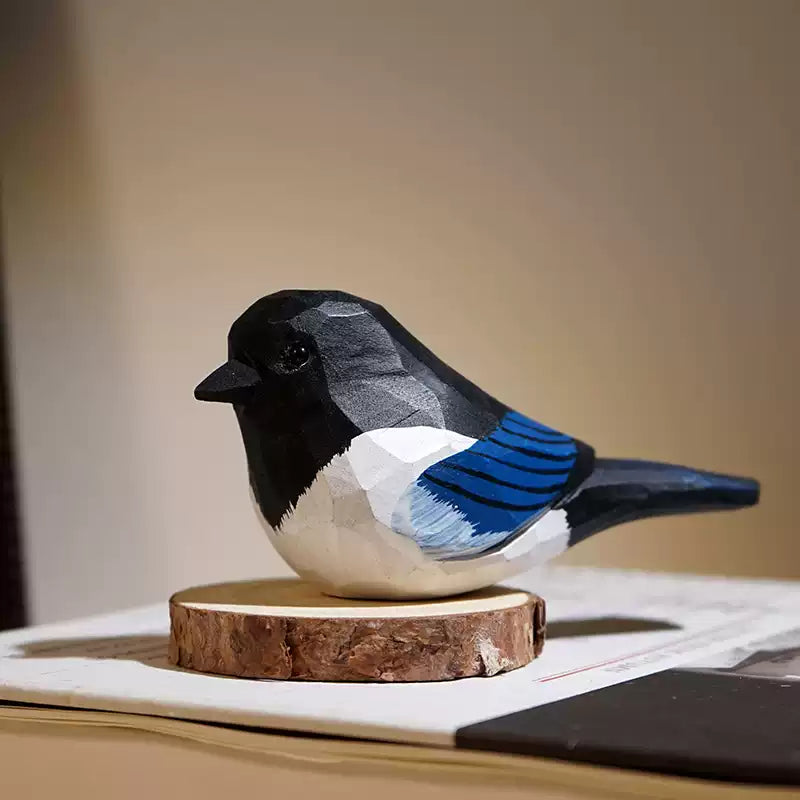 Hand-Carved Basswood Magpie FantastiKurios