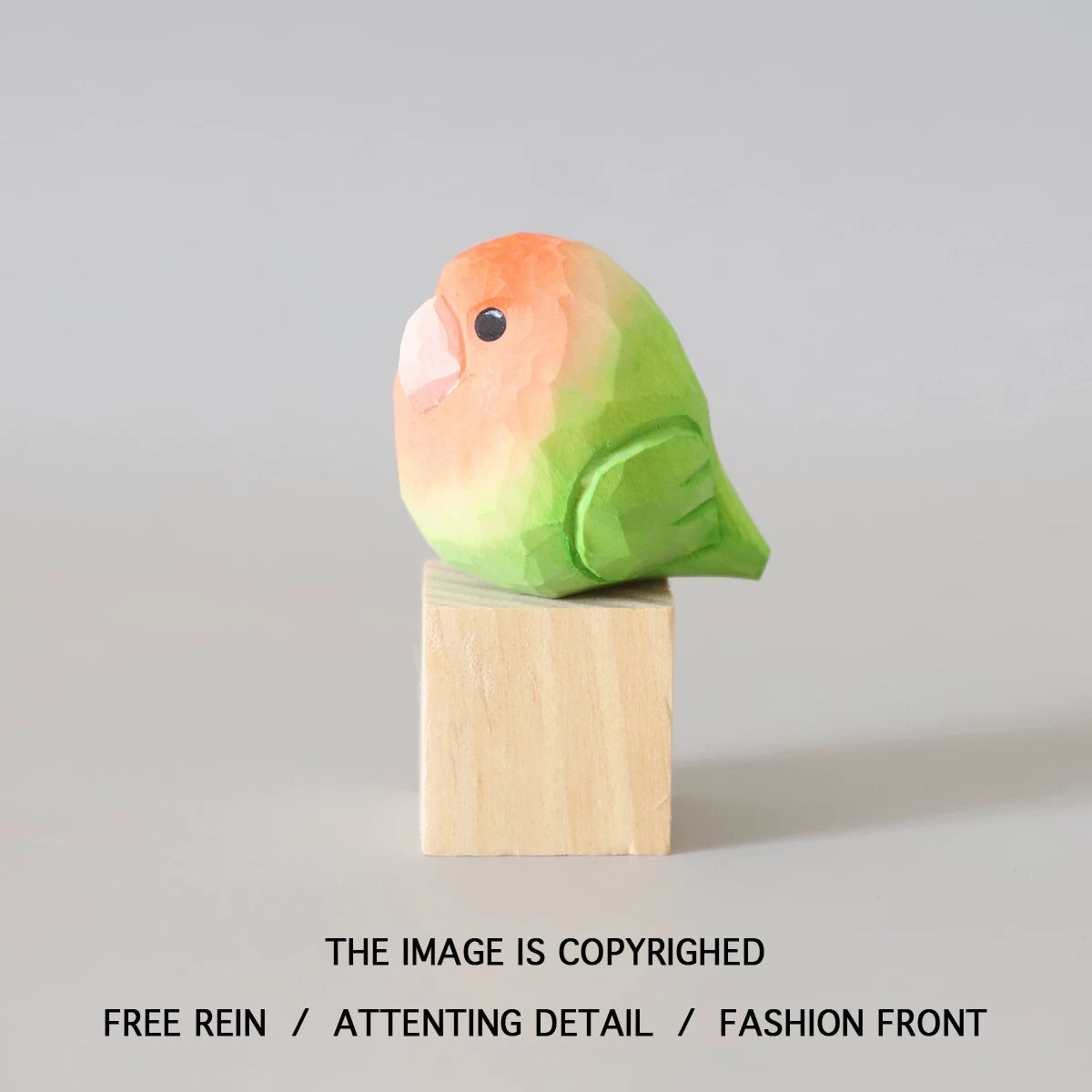 Carved Wooden Parrot Figurine