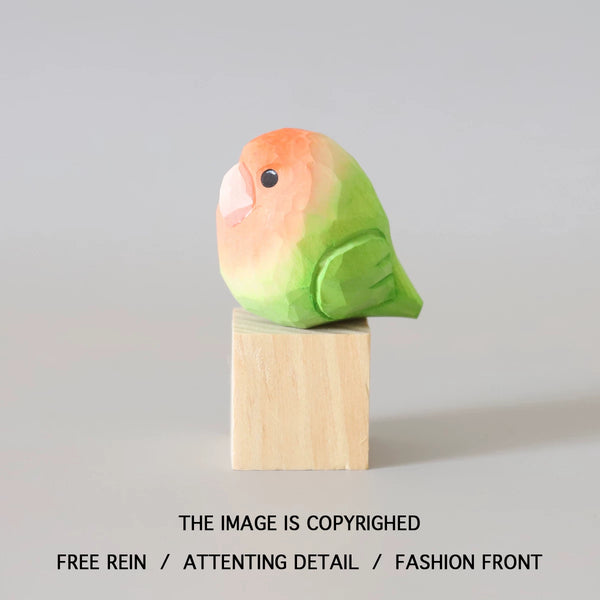 Carved Wooden Parrot Figurine