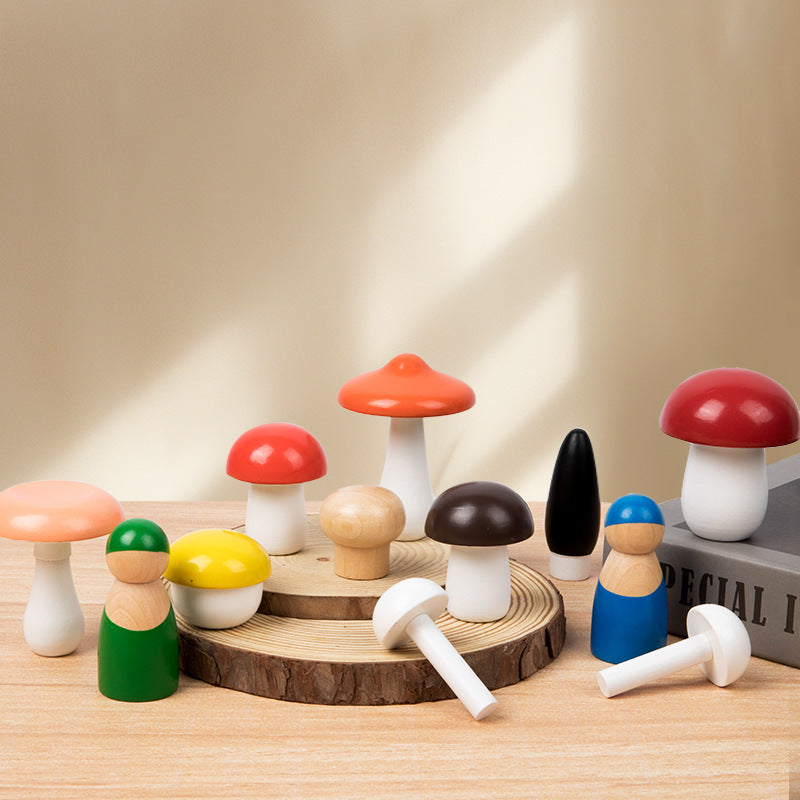 Wooden Mushroom Foraging Set - Magnetic Sorting Toy