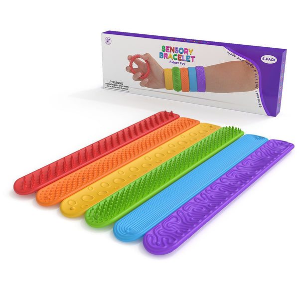 Sensory Slap Bracelets – 6-Pack of Textured Fidget Toys for Kids