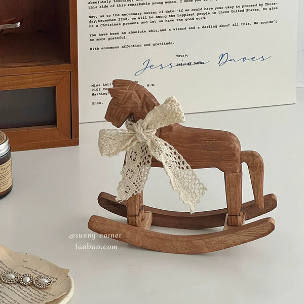 Hand-Carved Wooden Rocking Horse