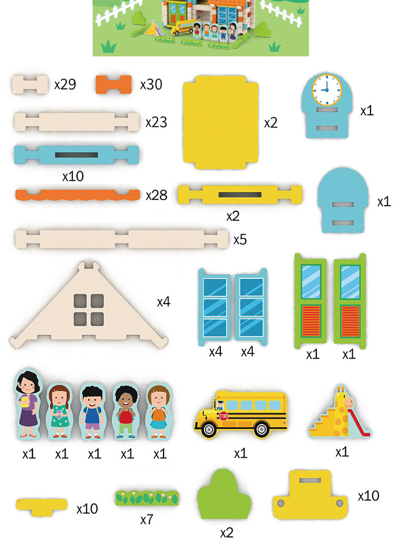 Little Architect Wooden Village Building Sets