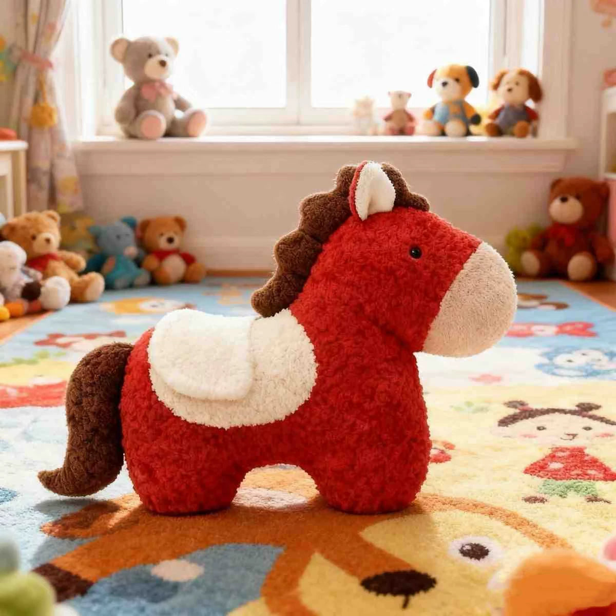 Lucky Red Horse Plush Mascot