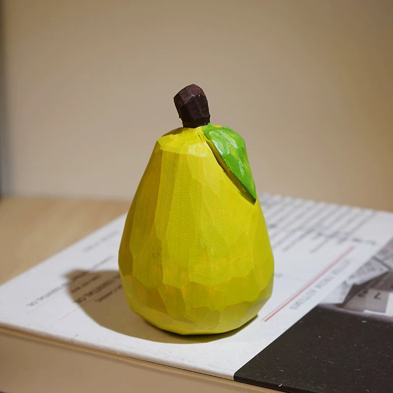 Hand-Carved Faceted Wooden Fruit FantastiKurios
