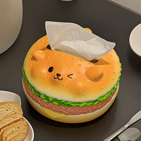 Burger Dog Resin Tissue Box Cover