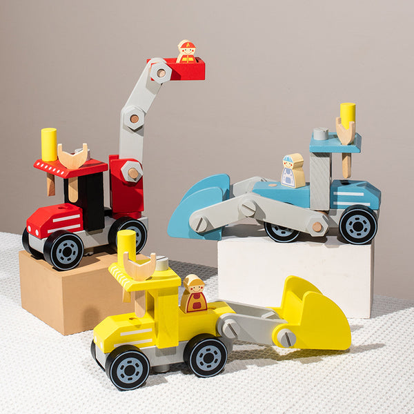 Build-Your-Own Wooden Construction Vehicle Set