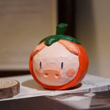 Hand-Carved Wooden Persimmon Pig FantastiKurios
