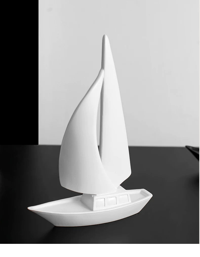 Modern Minimalist Sailboat Sculpture