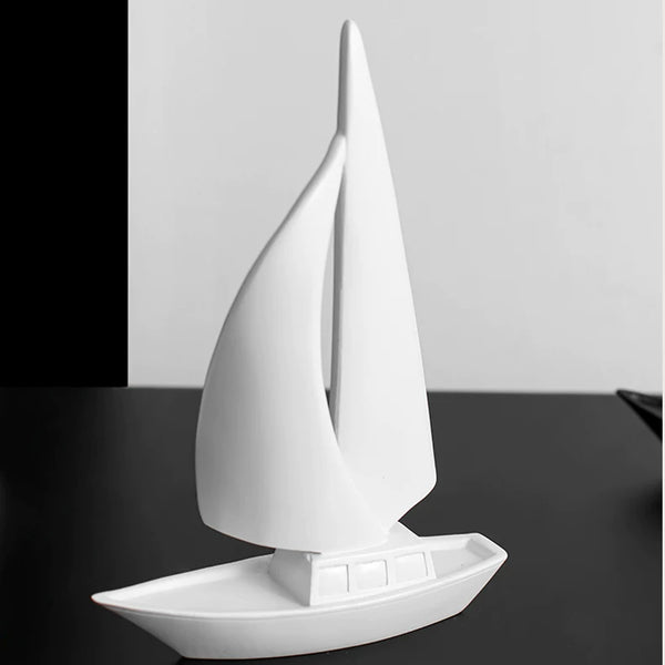 Modern Minimalist Sailboat Sculpture