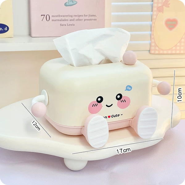 Cartoon Face Tissue Box with Phone Stand