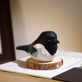 Hand-Carved Basswood Magpie FantastiKurios