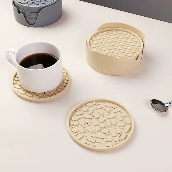 Silicone Coaster Set with Holder