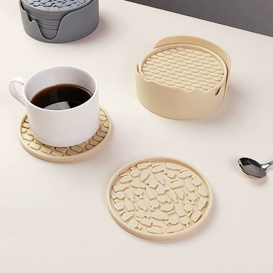 Silicone Coaster Set with Holder