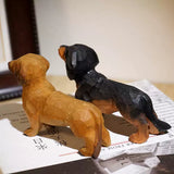 Hand-Carved Wooden Dachshund Figurine FantastiKurios