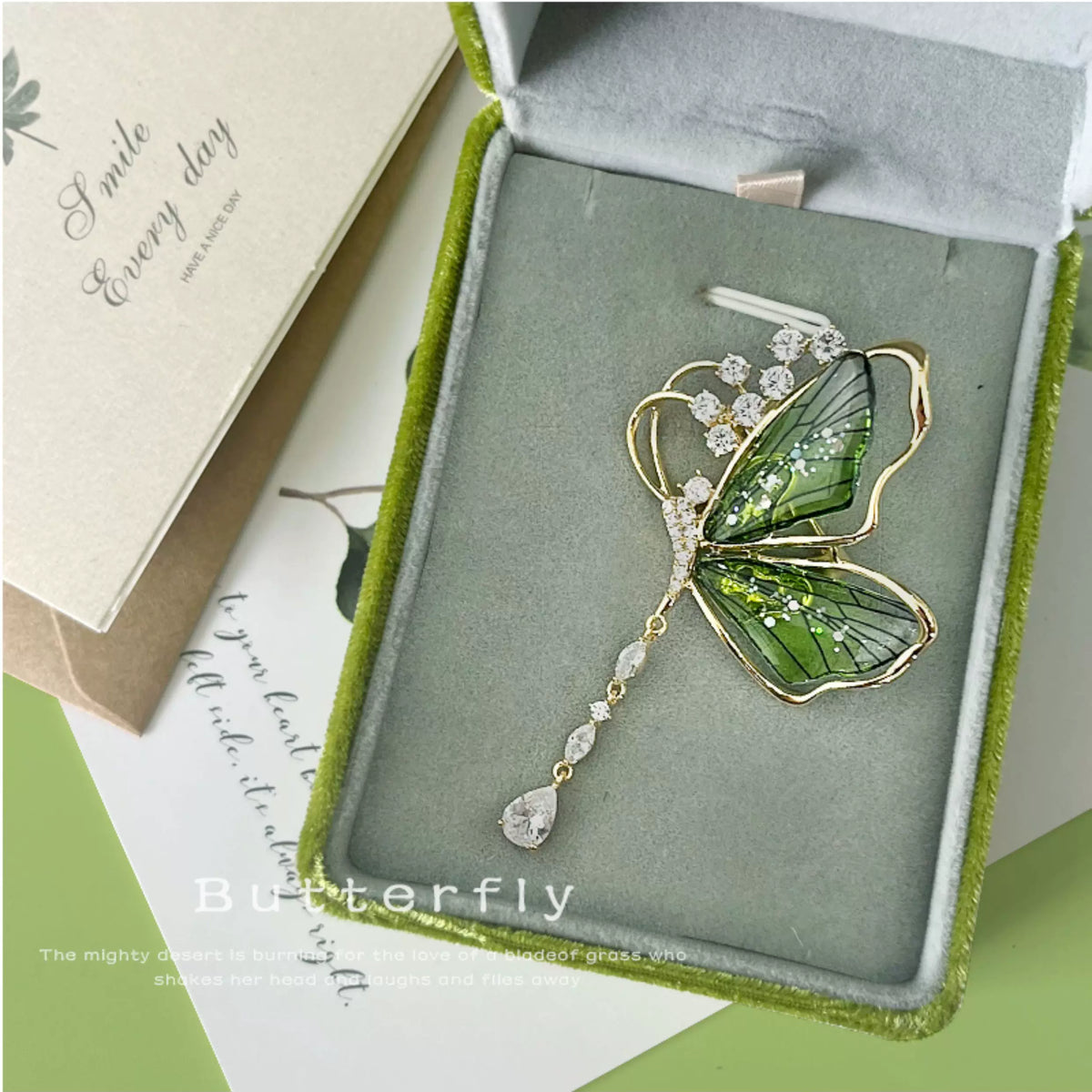 Butterfly Brooch in Velvet Gift Box