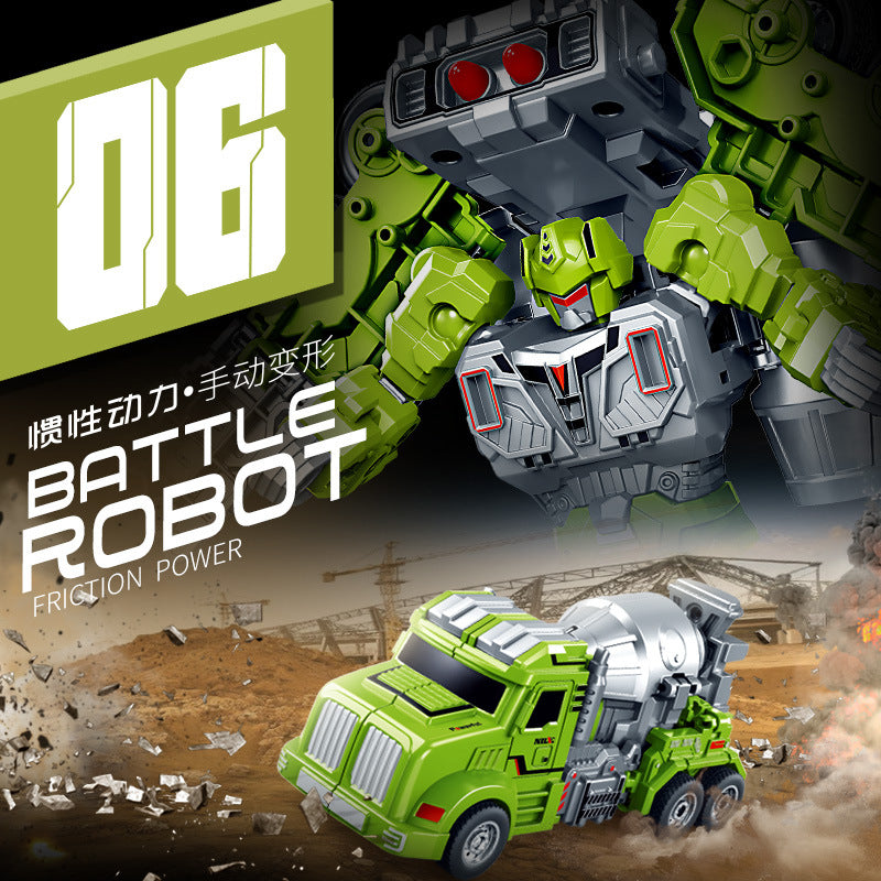 2-in-1 Transforming Cement Mixer & Robot Action Figure