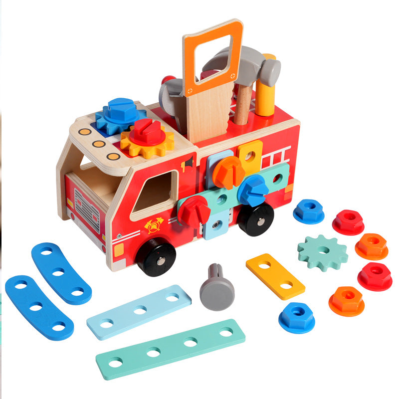 Little Firefighter’s Wooden Tool & Assembly Truck