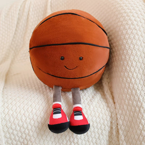 Smiling Sports Ball Plush with Legs