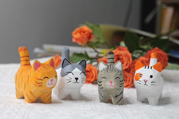 Hand-Carved Wooden Waving Polar Bear