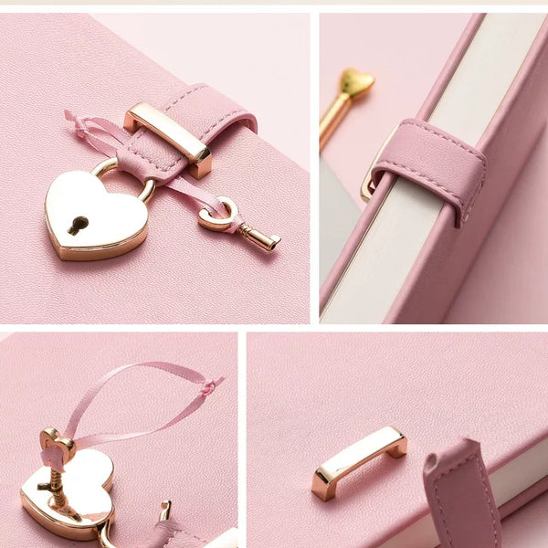 Heart Lock Diary and Metal Pen Gift Set