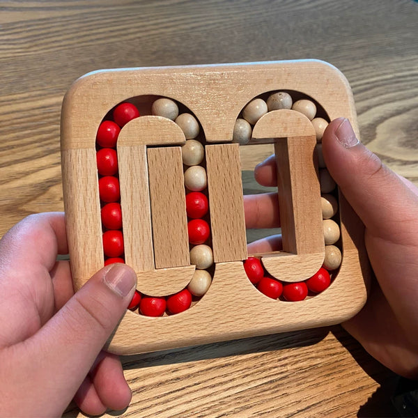 Handheld Wooden Sliding Bead Puzzle