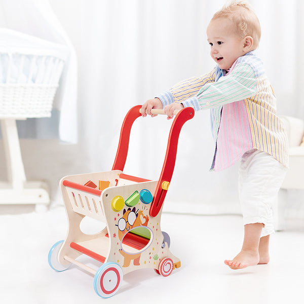 The Little Shopper 2-in-1 Walker & Trolley | Wooden Activity Cart