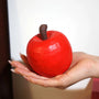 Hand-Carved Wooden Red Apple Desktop Ornament FantastiKurios