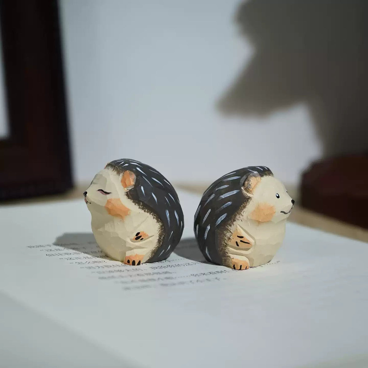 Hand-Carved Wooden Hedgehog Figurine FantastiKurios