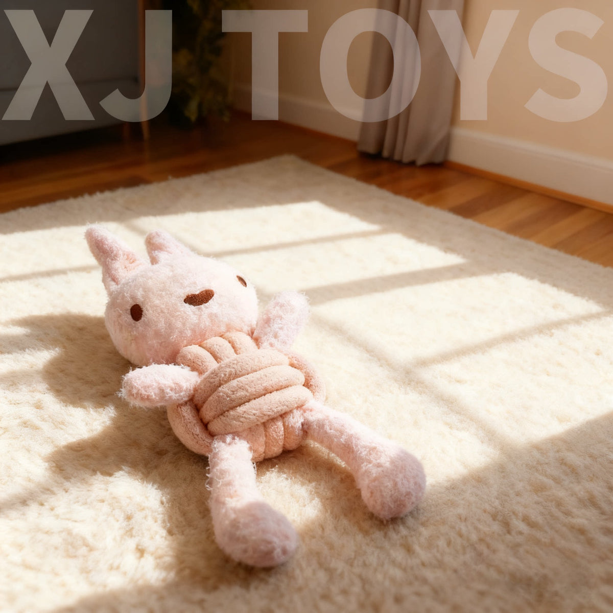 Plush Rabbit Rope Knot Dog Toy