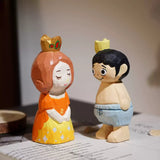 Hand-Carved Wooden Prince & Princess Set FantastiKurios
