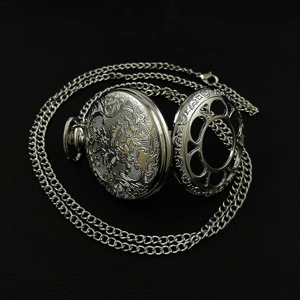 Classic Anime Pocket Watch and Necklace Set
