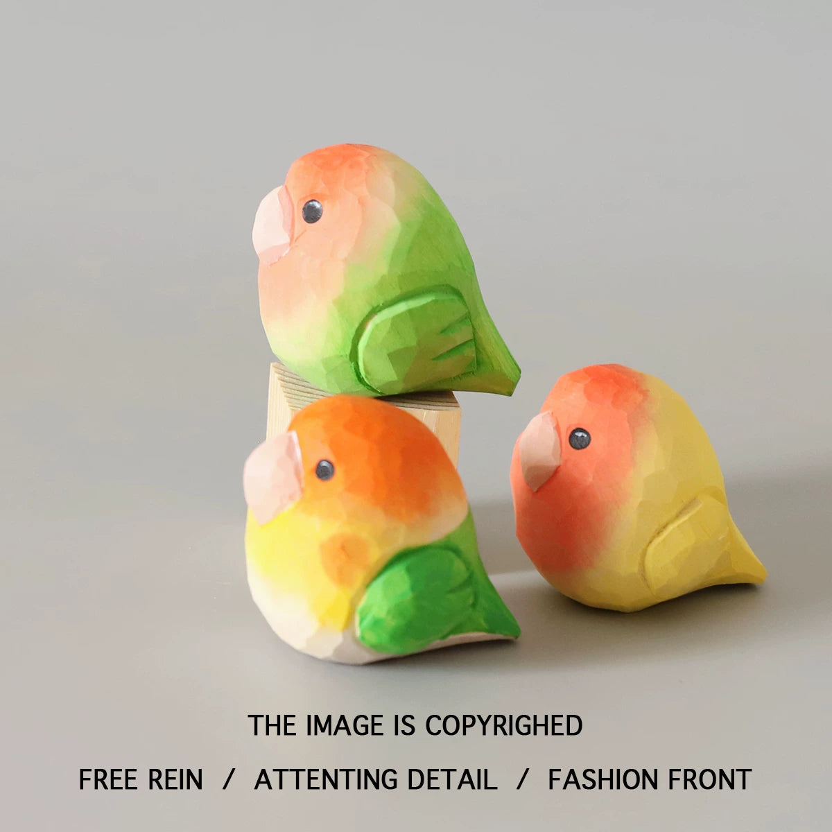 Carved Wooden Parrot Figurine