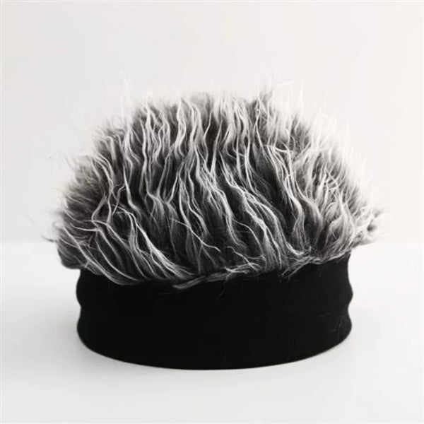 Spiky Faux Hair Beanie Hat