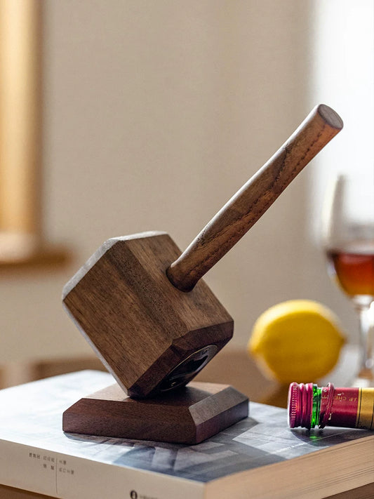 Thor's Hammer Wooden Bottle Opener & Desktop Ornament