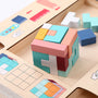 Wooden Tetris Puzzle Board & 3D Building Block Set