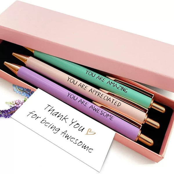 3-Piece Inspirational Metal Pen Gift Set