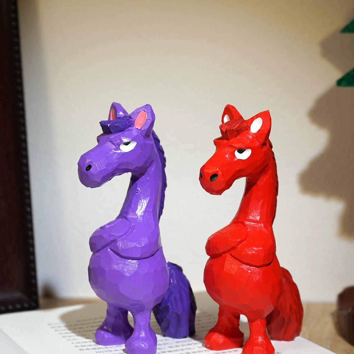 Hand-Carved Painted Wooden Horse Figurine FantastiKurios