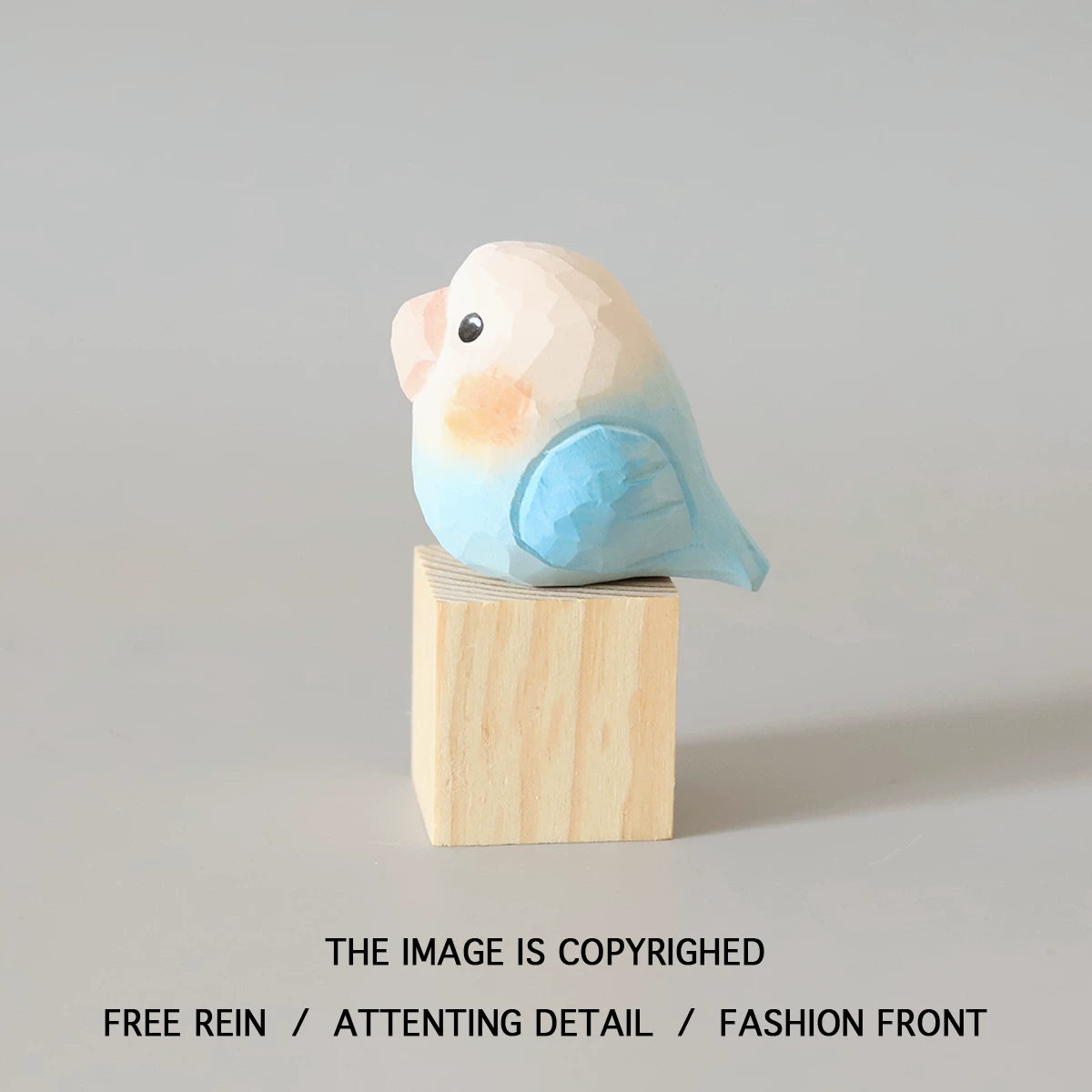 Carved Wooden Parrot Figurine