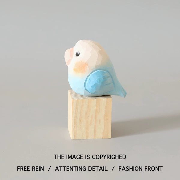 Carved Wooden Parrot Figurine