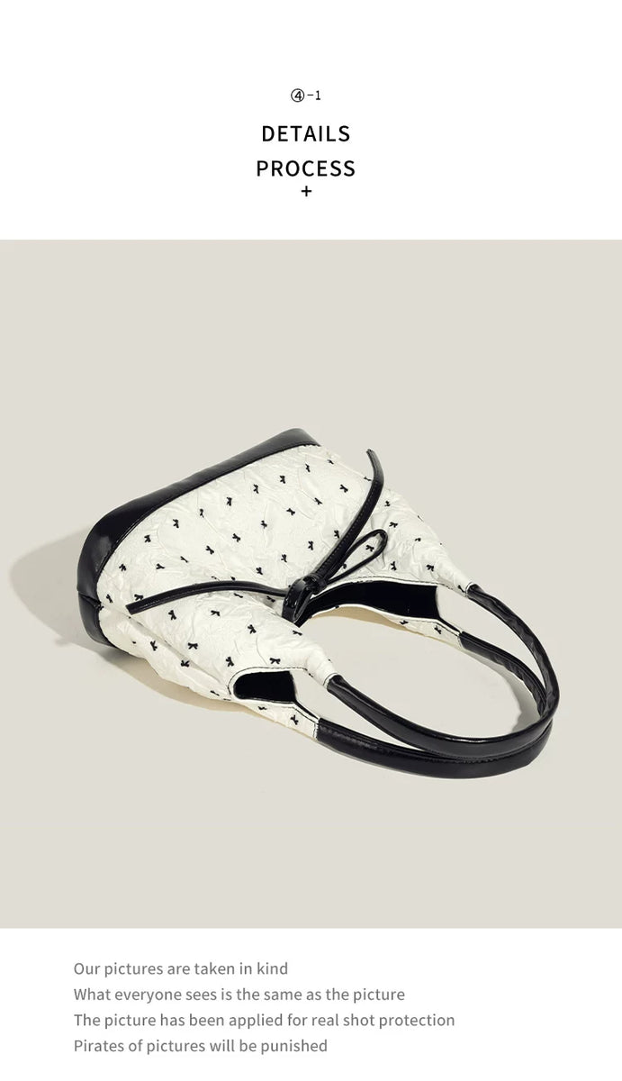 Bow Accent Shoulder Tote Bag