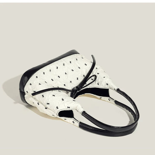 Bow Accent Shoulder Tote Bag