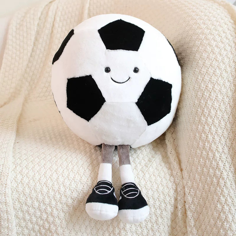 Smiling Sports Ball Plush with Legs