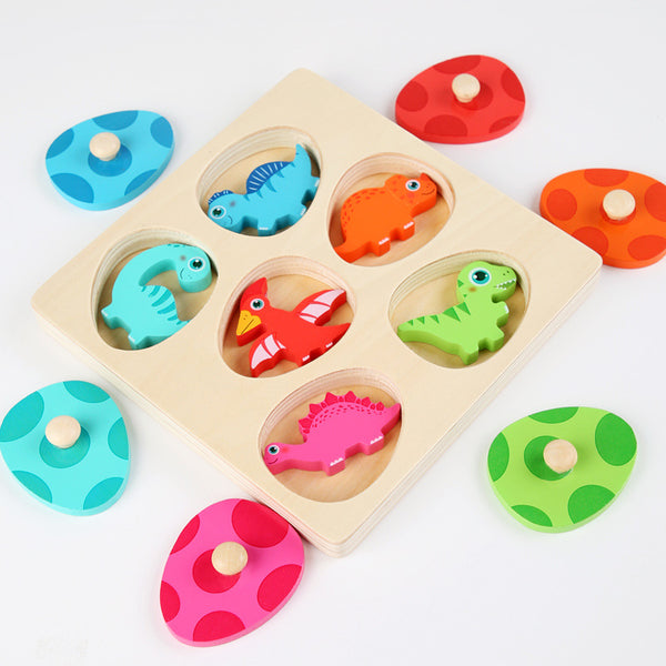 Dino Discovery: Wooden Peek-a-Boo Egg Puzzle