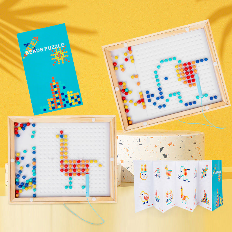 Wooden Magnetic Bead Puzzle Board – Creative Fine Motor Skill Toy